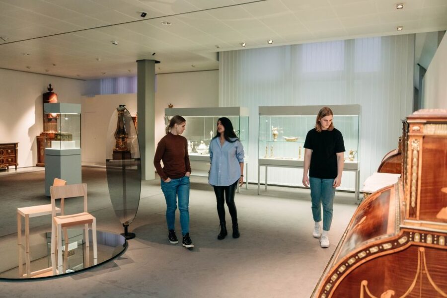 Berlin: Entry Ticket To The Kunstgewerbemuseum - The building experience: open staircase, spacious rooms, and Tiergarten greenery