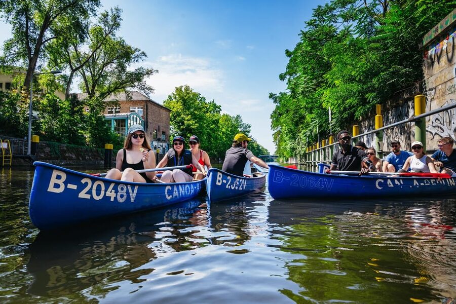 Berlin: Guided Tour by Canoe - East-West Berlin Clues Along the Osthafen Remains