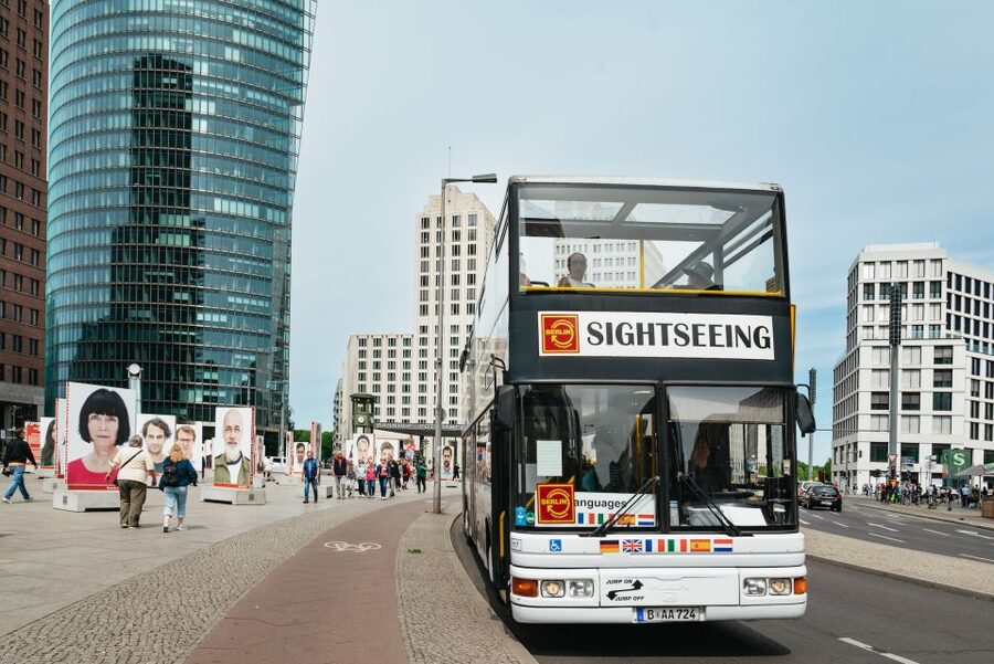 Berlin: Hop-on Hop-off Bus Tour with Live Commentary - Checkpoint Charlie and Gendarmenmarkt: photo stops with a story