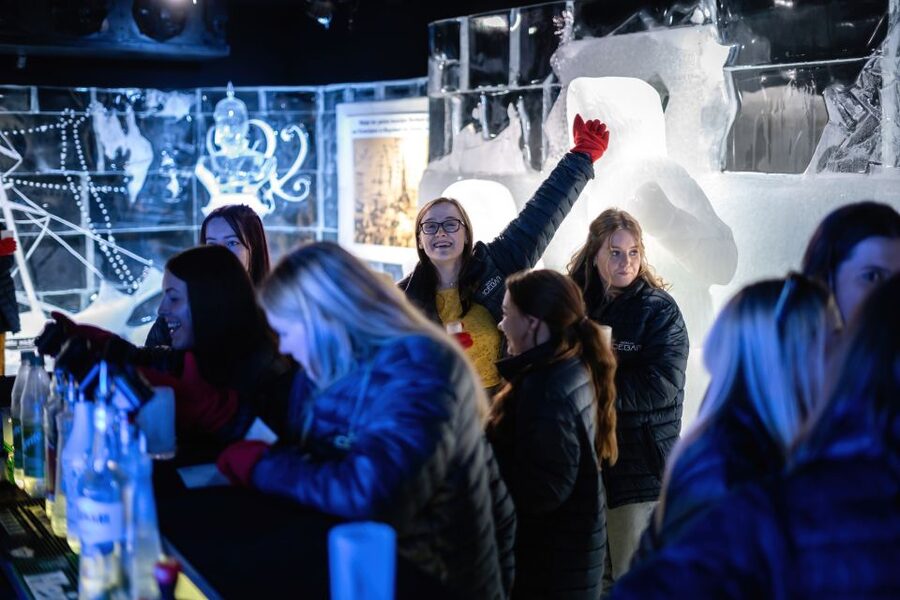 Berlin: Icebar Entrance with Complimentary Drinks - Getting geared up: jackets, gloves, and your best cold-weather move