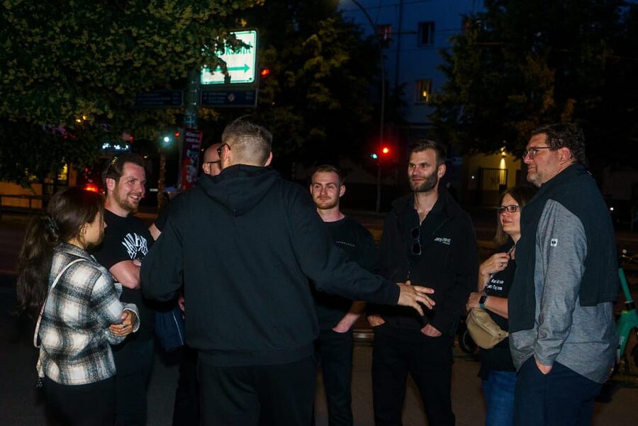 Berlin: Underground Party Tour - The guided mini-tour stop, a quick orientation that pays off later