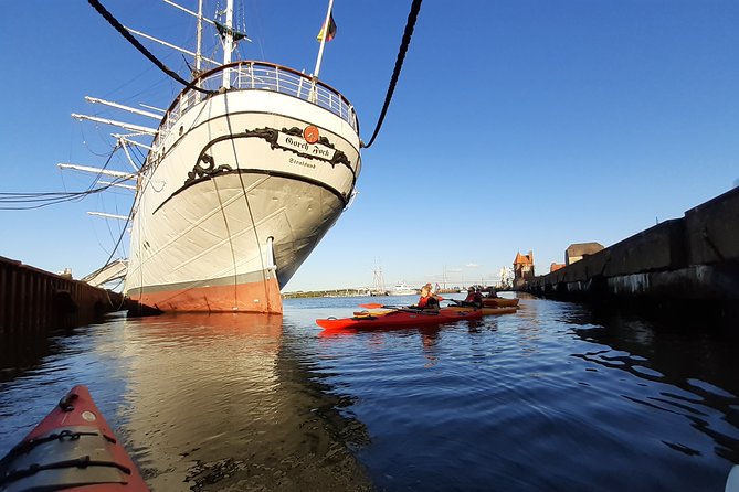 Cultural kayak tour in Stralsund - Stop One: The Sailing Training Ship Viewed From Below