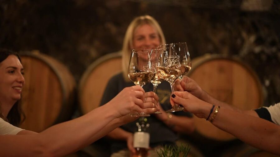 Discovery tour - cellar tour with wine tasting - Entering the Felsenkeller, From Rock to Wine