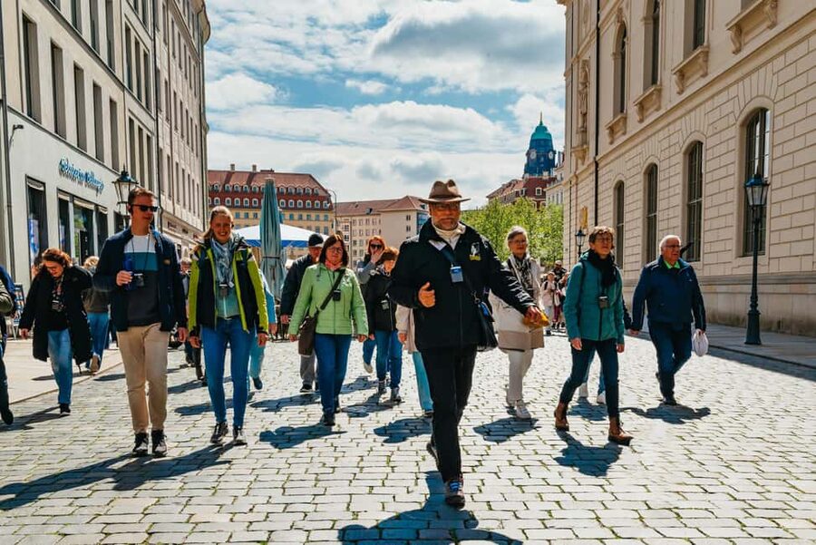 Dresden: Guided City Walk with a Cup of Coffee - Taschenbergpalais and Augustus Bridge: modern transitions with historical grounding