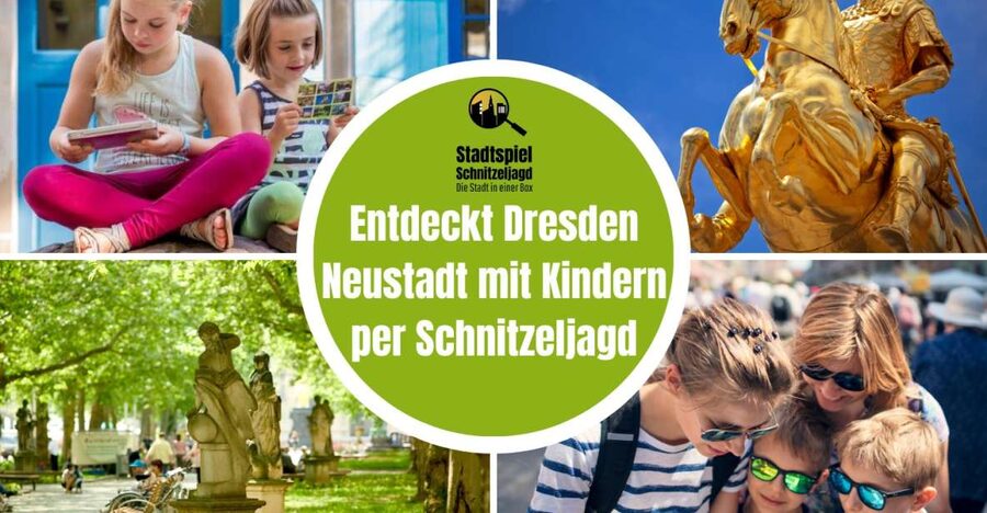 Dresden Neustadt: Scavenger Hunt for Children - Albertplatz to Alaunpark: the route idea in real neighborhood terms