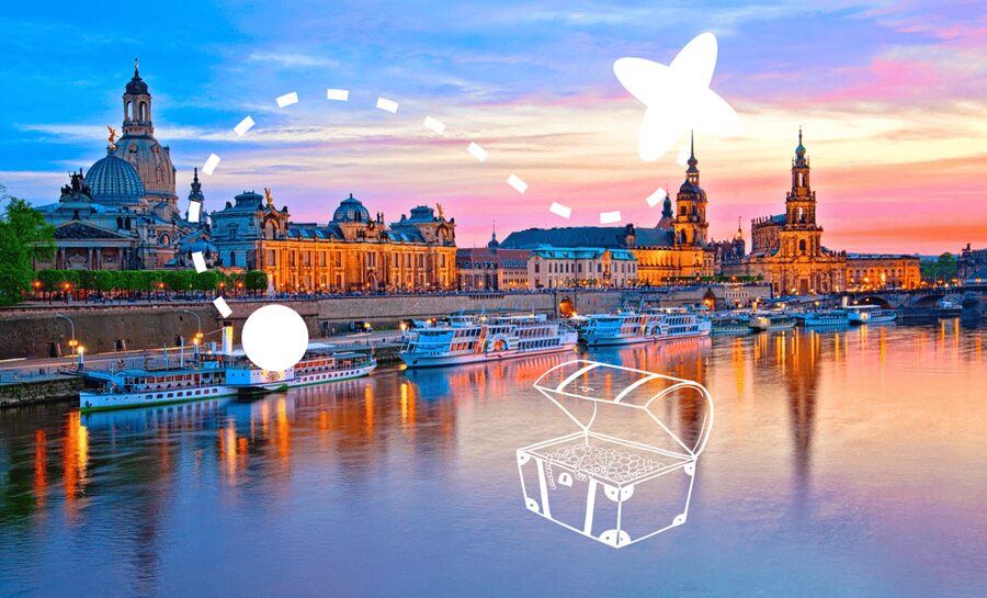 Dresden Sightseeing Treasure Hunt - Golden Compass navigation and clue solving, minus smartphones
