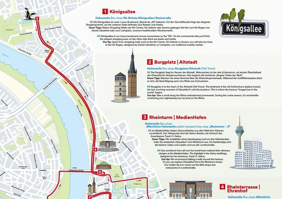 Düsseldorf: 24-Hour Hop-On Hop-Off Ticket - Headphones and 10-language audio: how to get real value from the ride