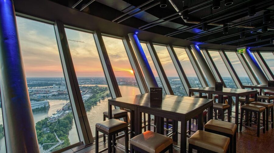 Düsseldorf: Rhine Tower Adult Entry - The viewing platform, snacks, and the real comfort level