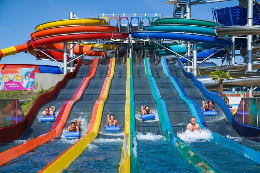 Erding: 1-Day Spa Ticket at Therme Erding - Galaxy Slide World: 28+ slides, with a mix of gentle and intense