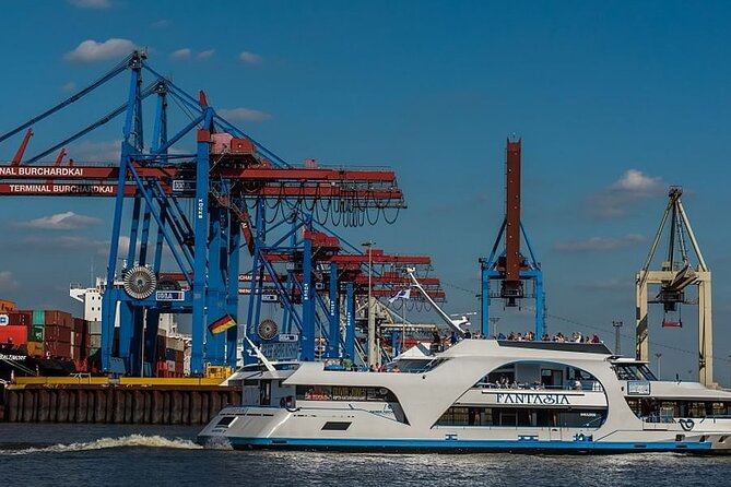 Hamburg 2-hour harbor tour on the beautiful Elbe - Working harbor education: container ships, cranes, and watermen terms