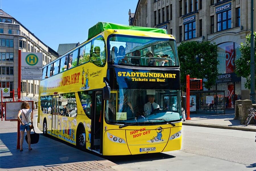 Hamburg: Hop-On Hop-Off Bus Tour Yellow Double Decker - Yellow Double-Decker Hamburg, built for a first day