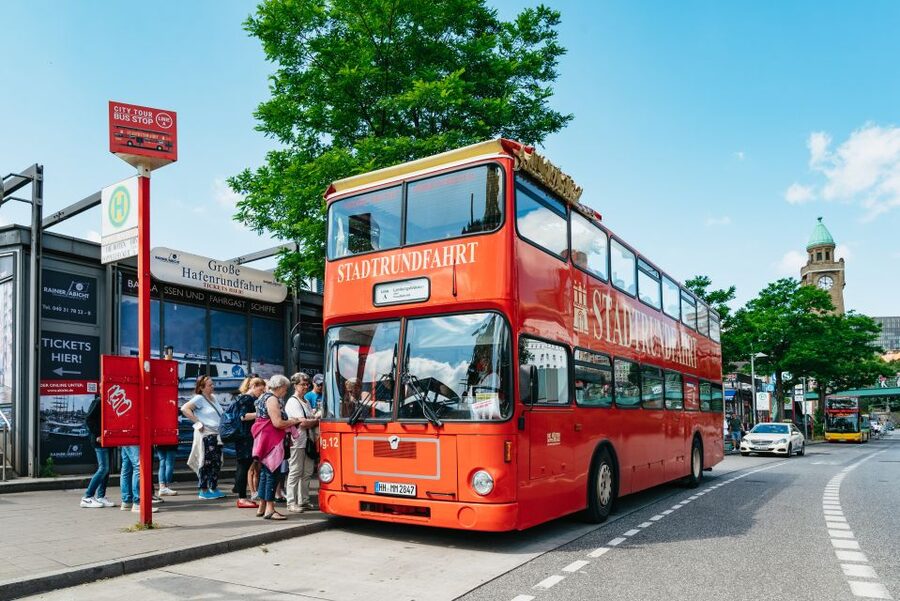 Hamburg: Line A Sightseeing Hop-On Hop-Off Bus Tour - HafenCity and The Fontenay: noticing design and scale changes