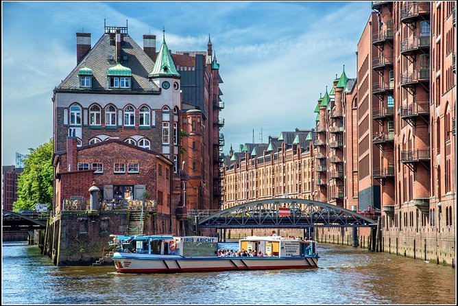 Harbor cruise on the beautiful Elbe - What you see: canals of Speicherstadt, Elbe Tunnel, and the Fish Market area