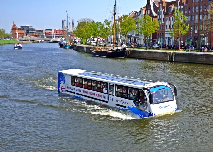 Lübeck: 1-Hour Splash Bus City Tour - The Water Segment: 7 Towers, Holsten Gate, and the Old Town Skyline