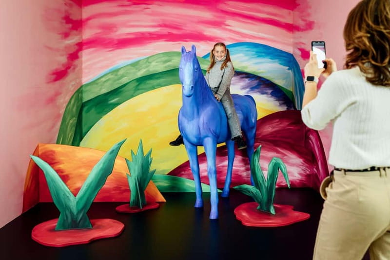 Munich: Magic Bavaria - Museum of Fun, Photos and Illusions - The Oktoberfest room and the giant pretzel photo gag