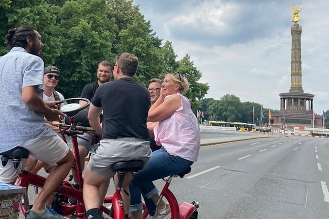 Party and Beer Bike Private Sightseeing Tour Berlin with Pick-up - The ride setup: private group time with music, guide, and photographer