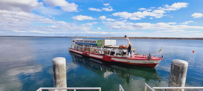 Tour on Lake Cospuden - Boarding MS Cospuden: decks, warmth, and where you will actually want to sit