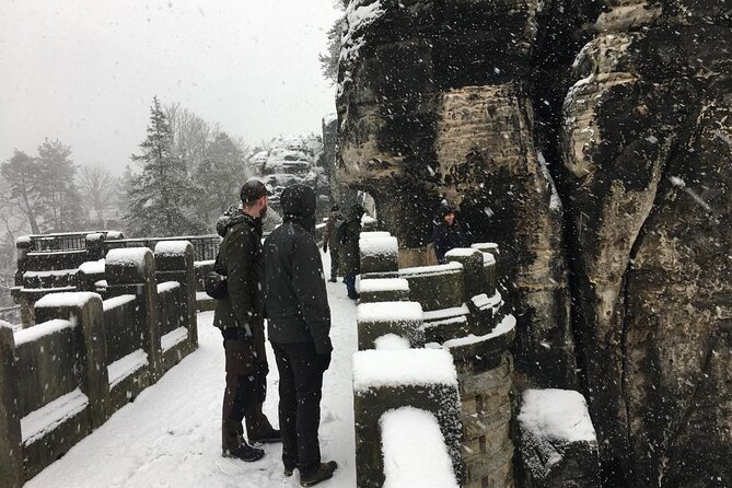Winterland Tour to Bohemian and Saxon Switzerland from Dresden - Tisá Rocks: walking through narrow passages and panoramic viewpoints